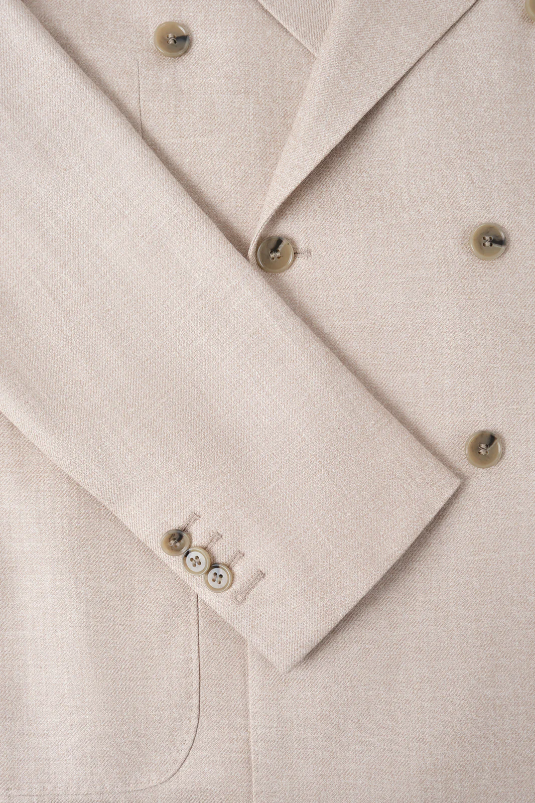 Blazer croisé en lin et soie - Beige - Image 3