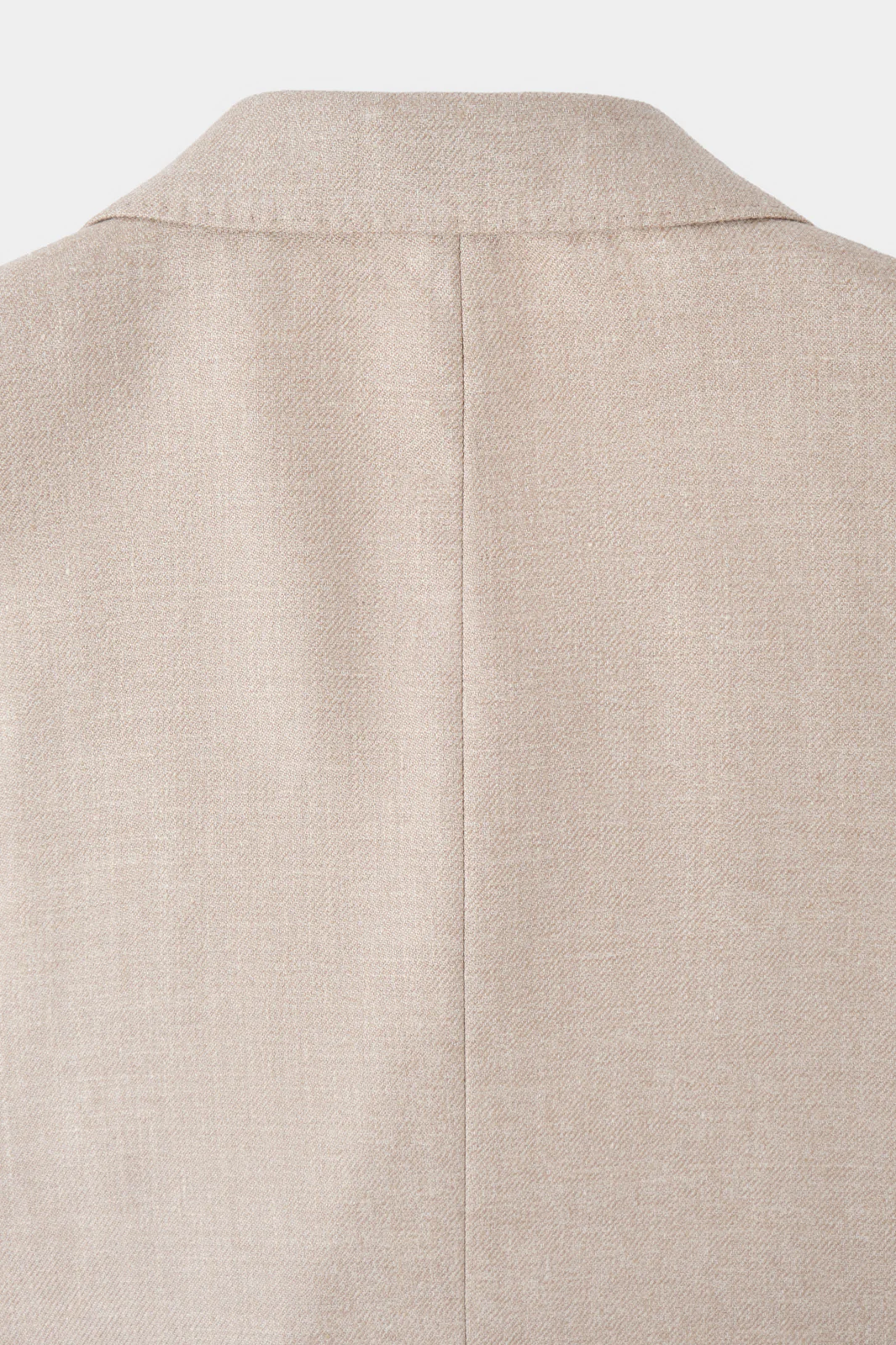Blazer croisé en lin et soie - Beige - Image 4