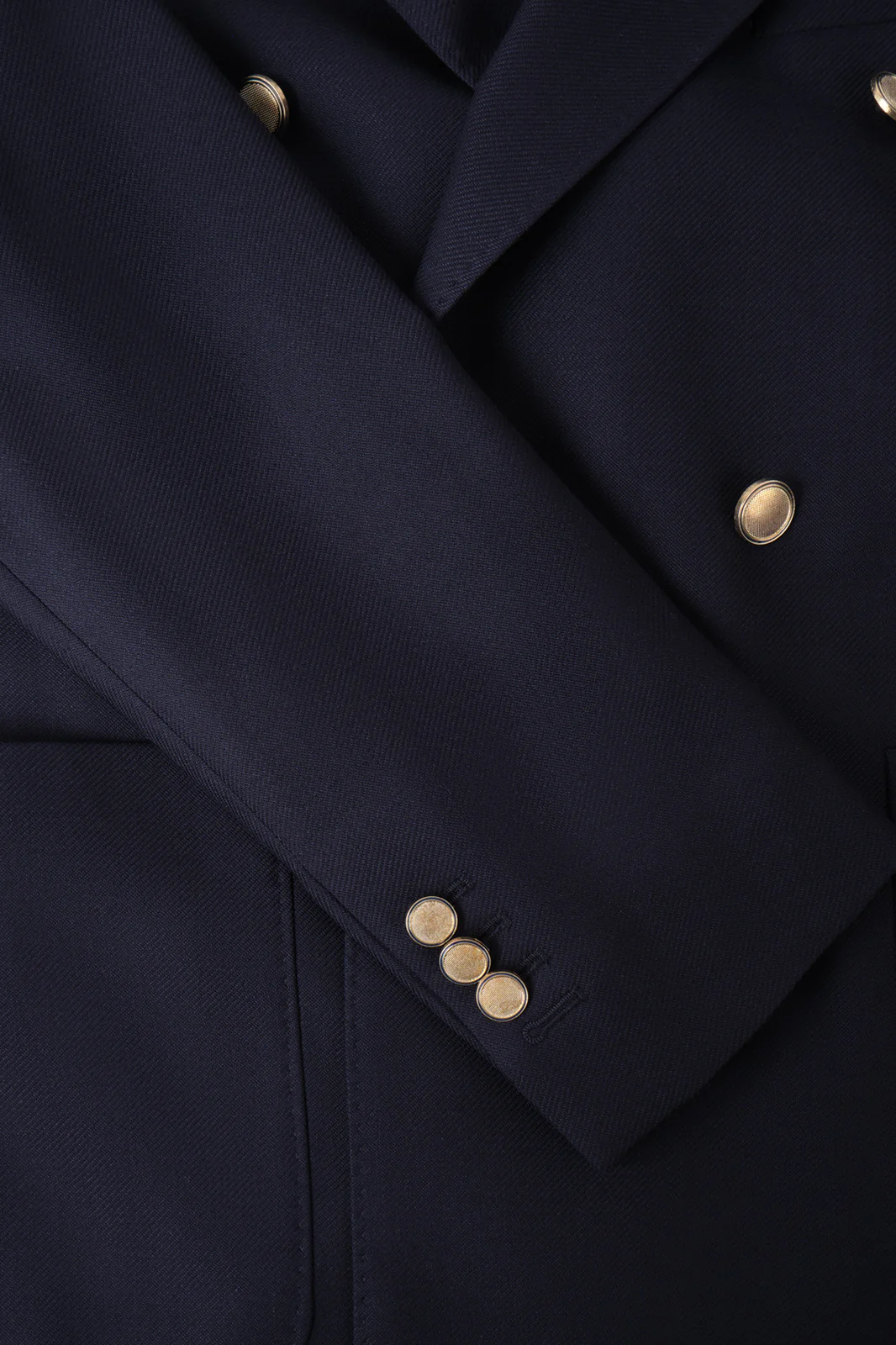 Blazer croisé en laine stretch - Marine - Image 3