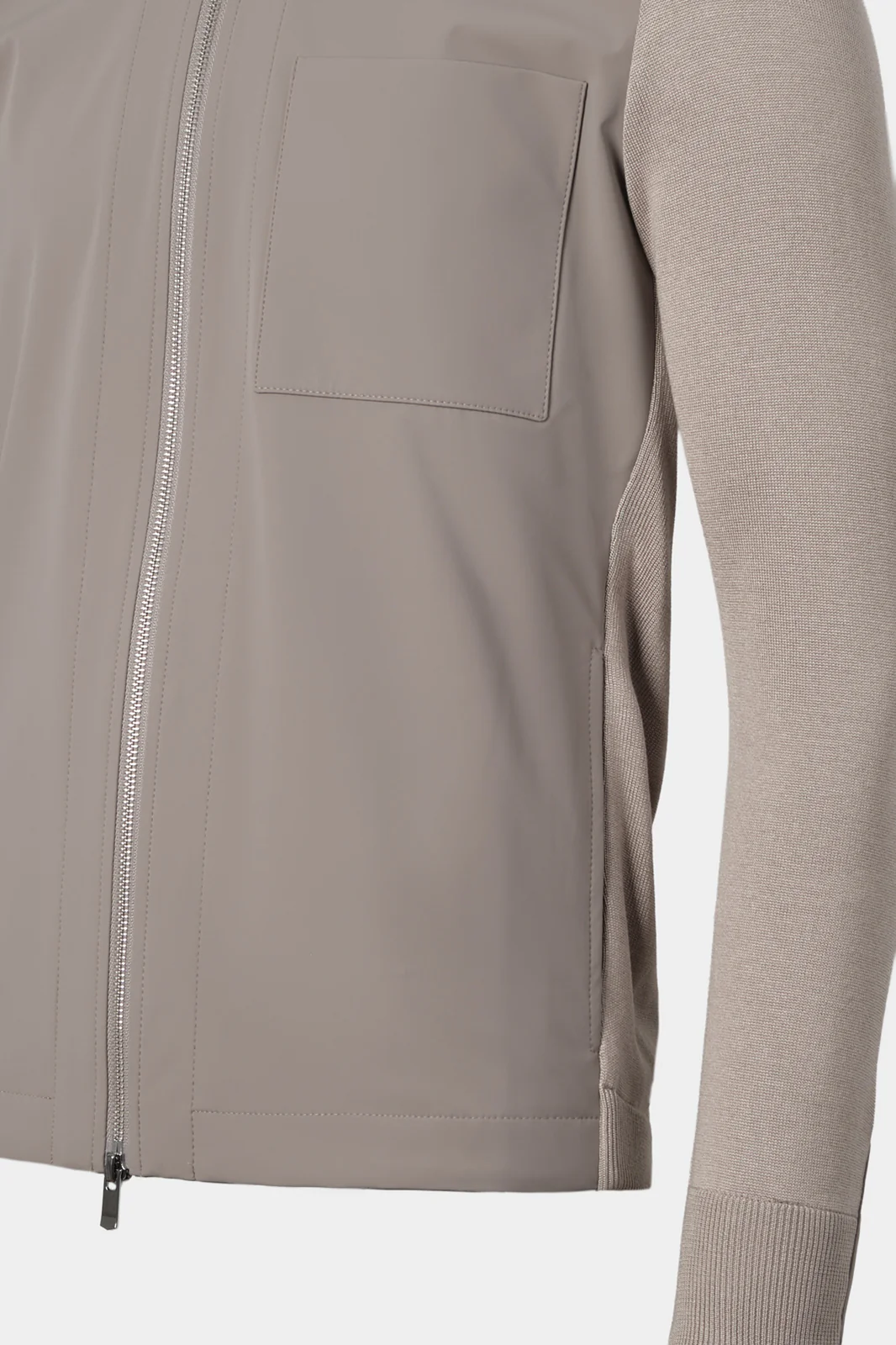 Blouson zippé bi matière - Noisette - Image 3