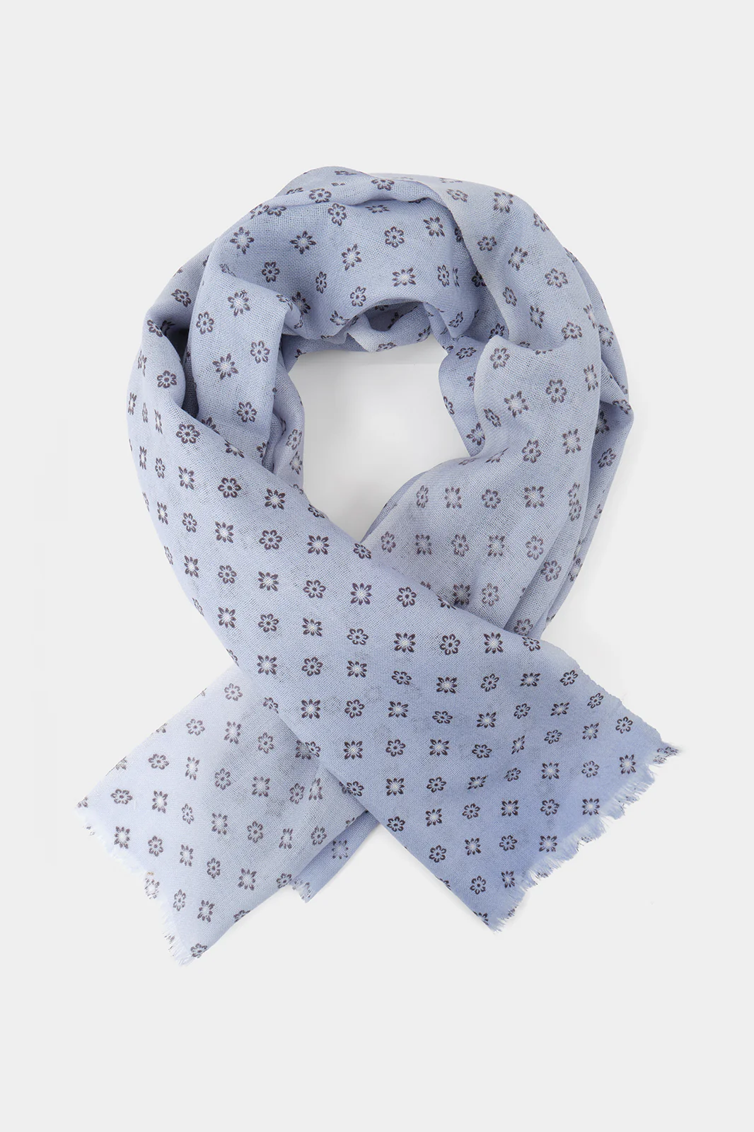 Chèche bleu imprimés floraux