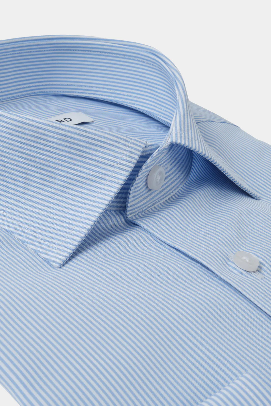 Chemise col français - Blanche à rayures bleu ciel - Image 2