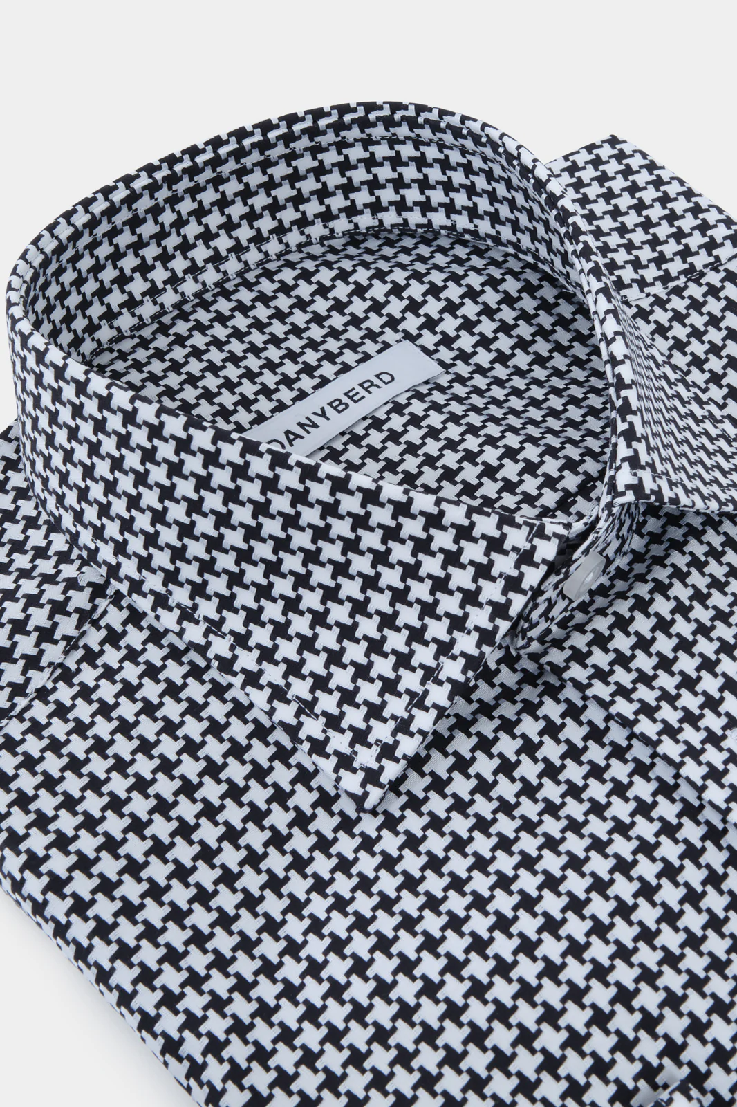 Chemise tissé pied de poule - Noir - Image 2
