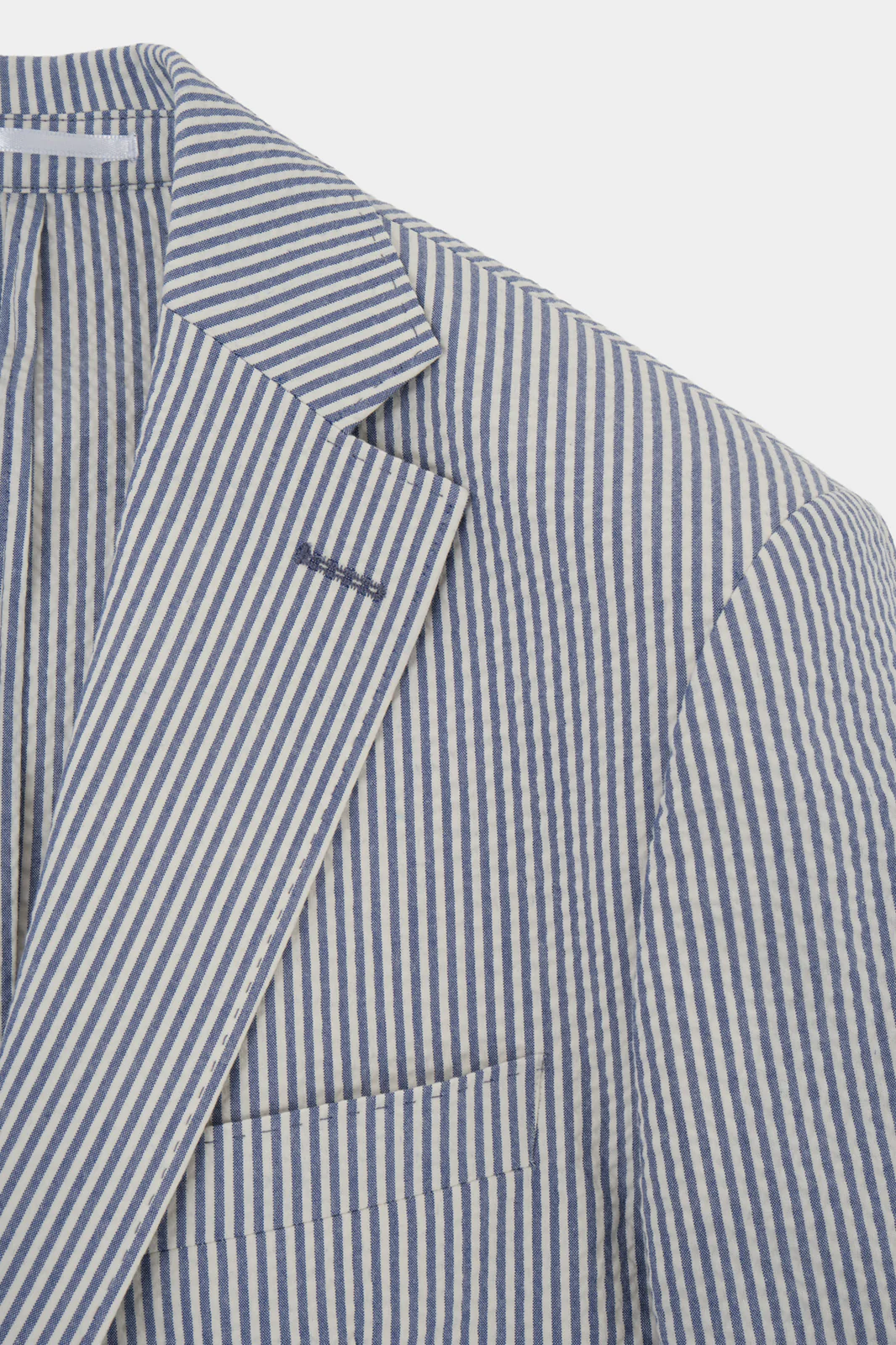 Costume Ă rayures Seersucker - Blanc et Bleu - Image 3