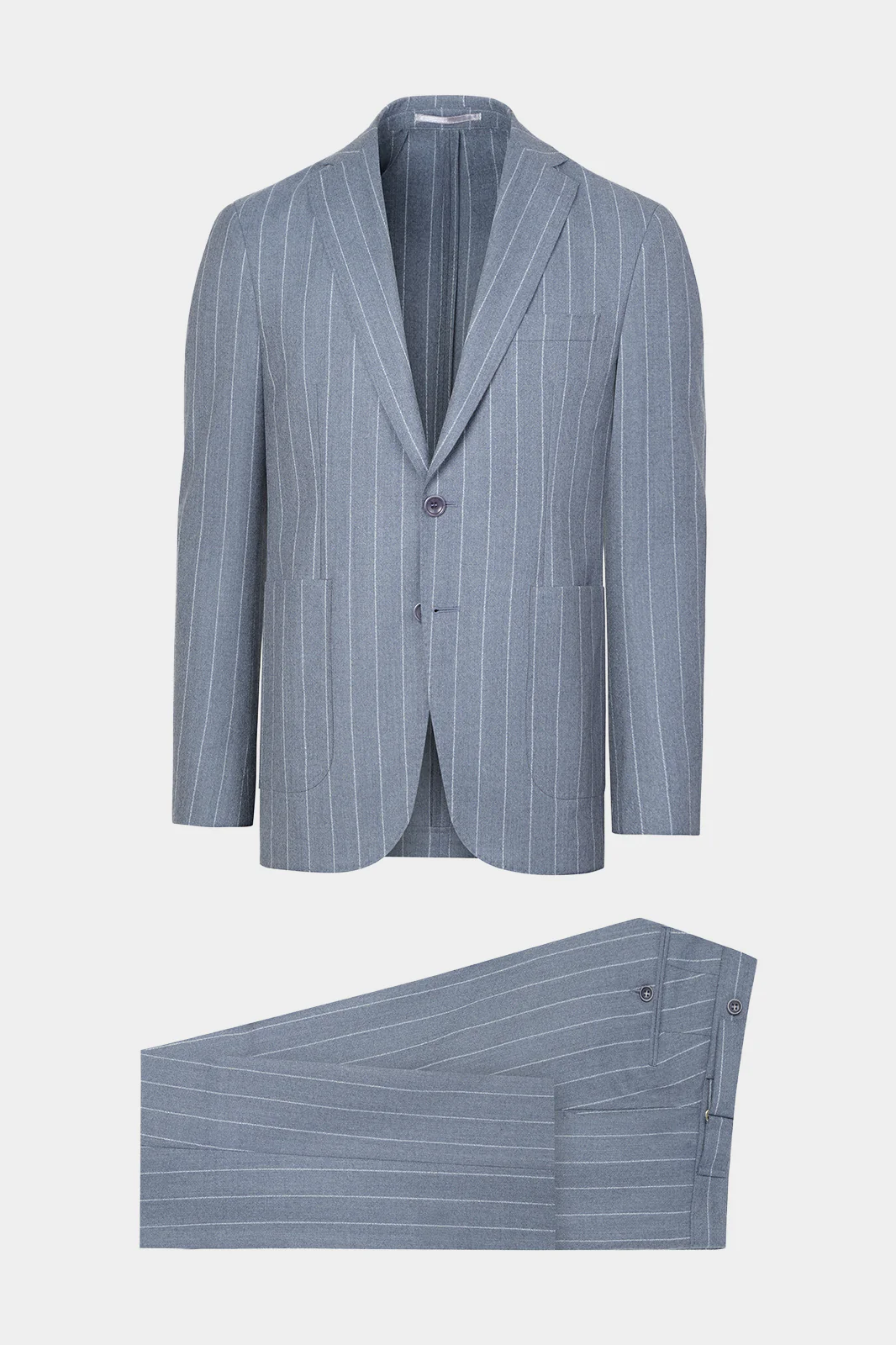 Costume avec pantalon patte de serrage - Gris clair Ă rayures