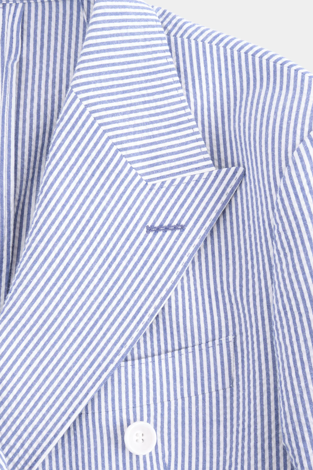 Costume croisé à rayures Seersucker - Blanc et Bleu - Image 3