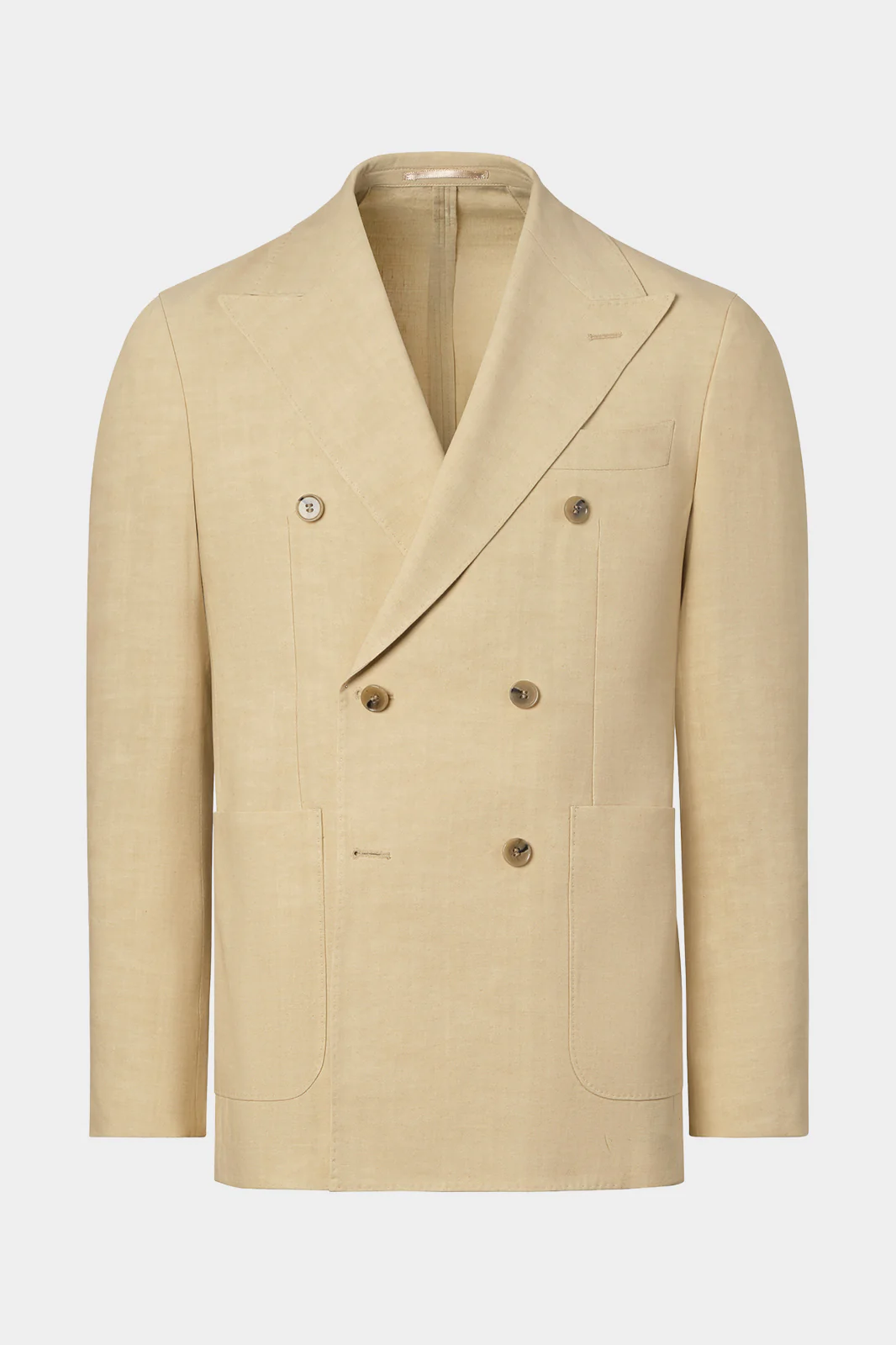 Costume croisé - Beige et pantalon blanc - Image 2