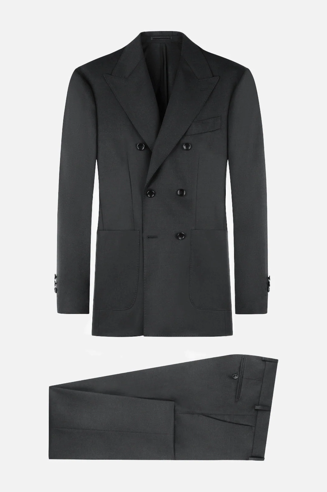 Costume croisé en laine - Noir