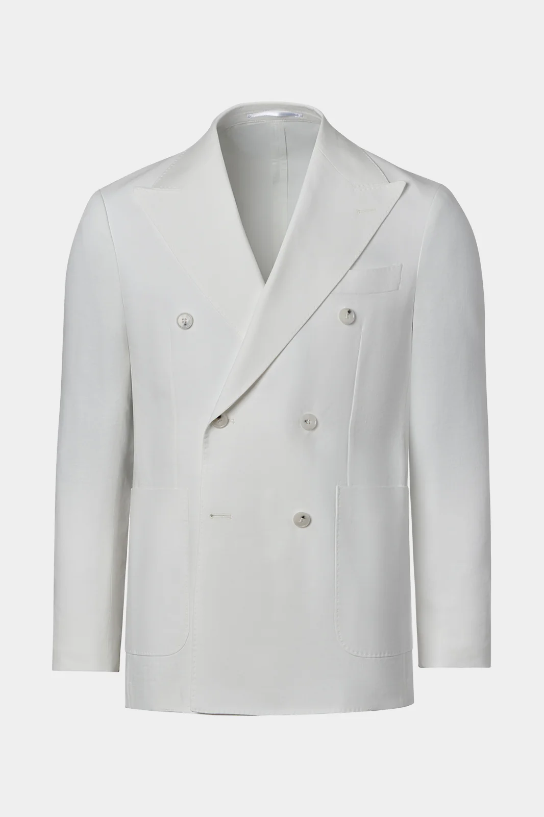 Costume croisé lin mélangé - Blanc - Image 2