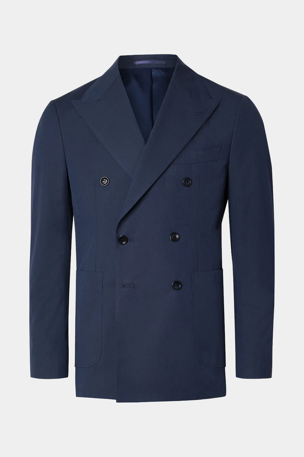 Costume croisé poche plaquée et pantalon patte de serrage - Bleu Marine - Image 2