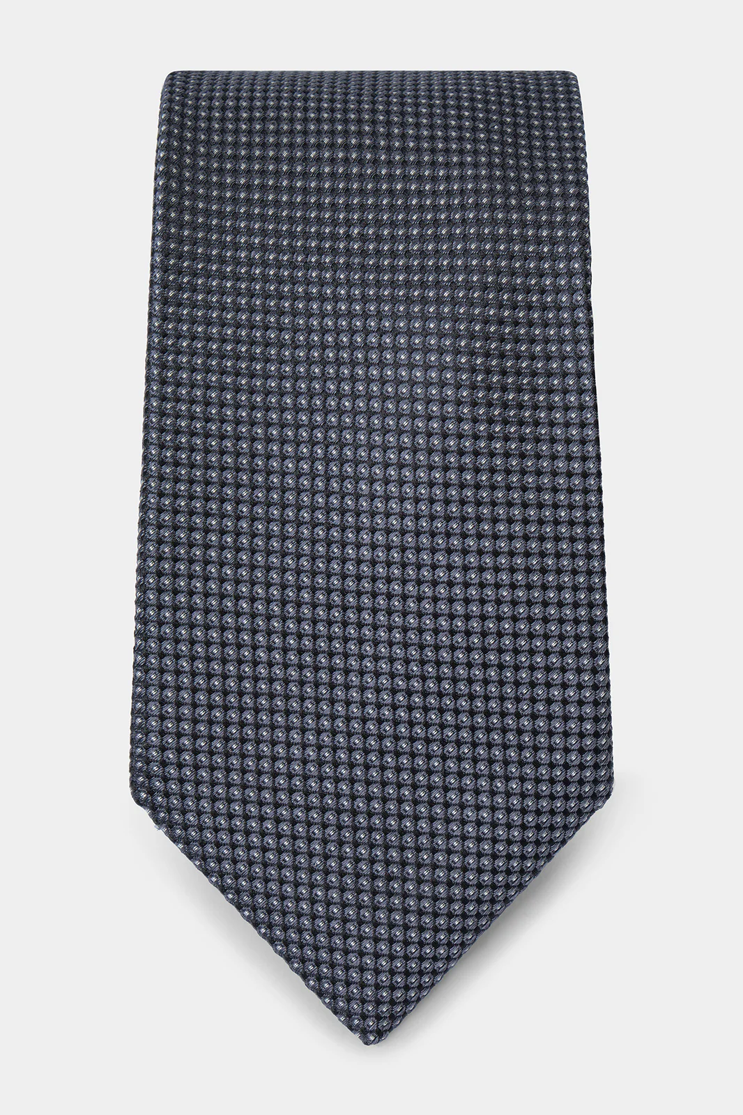 Cravate 100 % soie - Gris anthracite Ă pois clair - Image 2