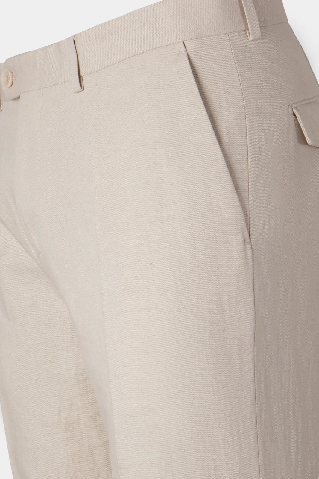 Pantalon coton et lin - Beige - Image 2