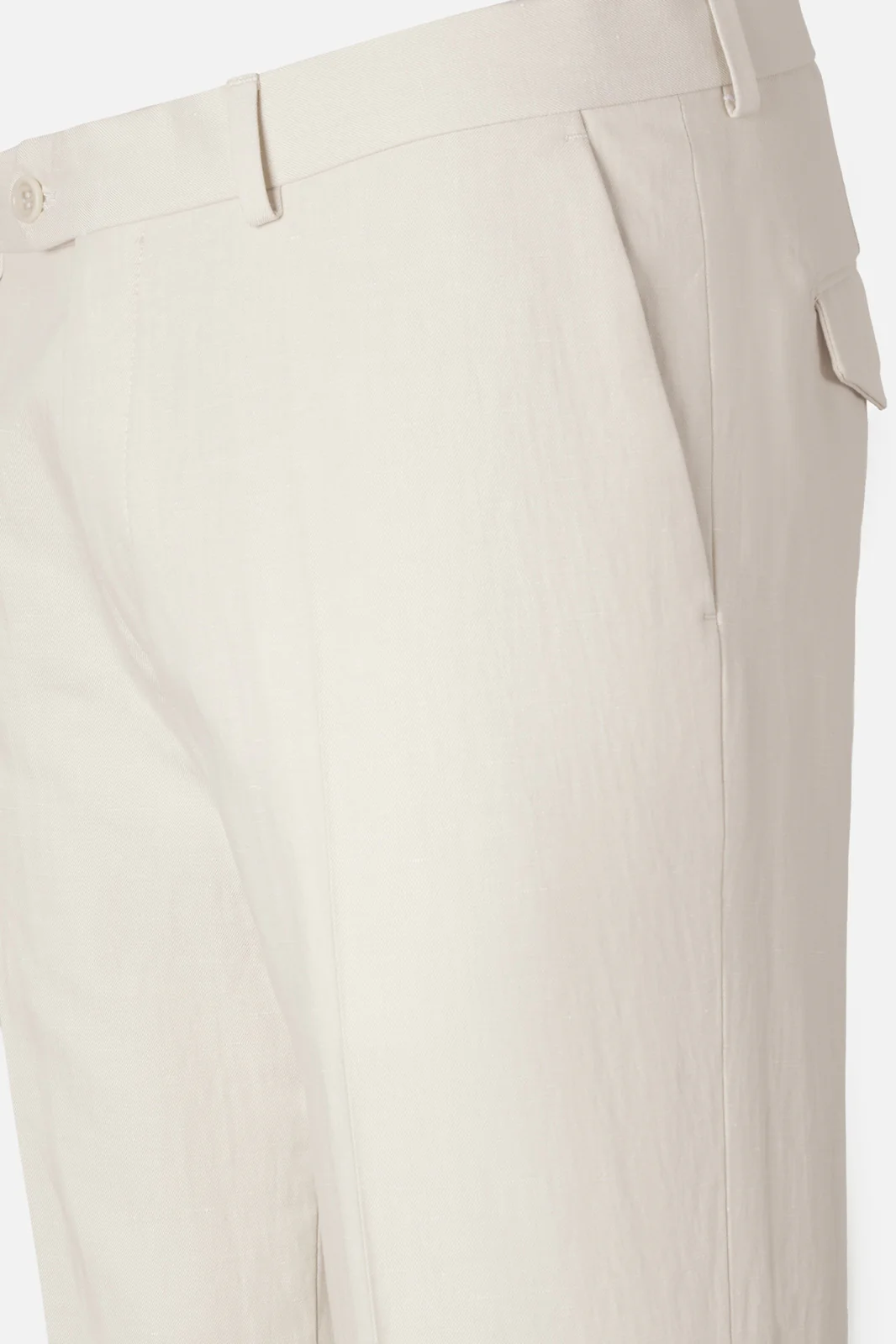 Pantalon coton et lin - Ecru - Image 2