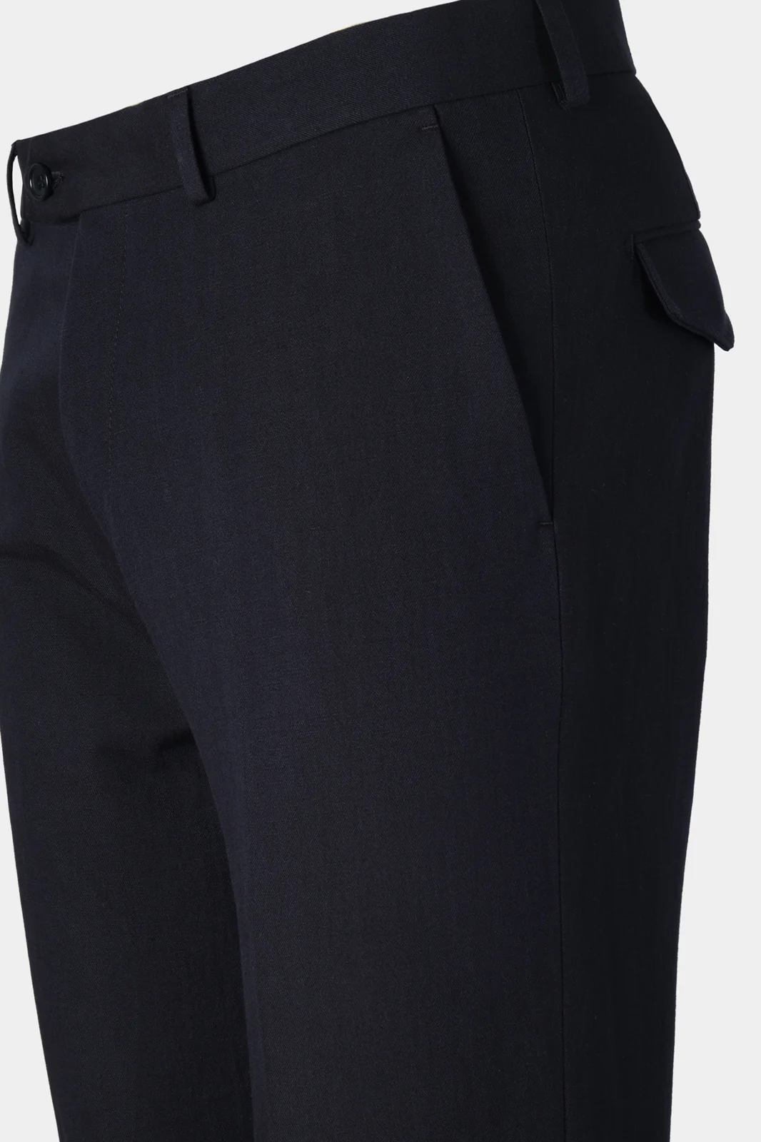 Pantalon coton et lin - Marine - Image 3