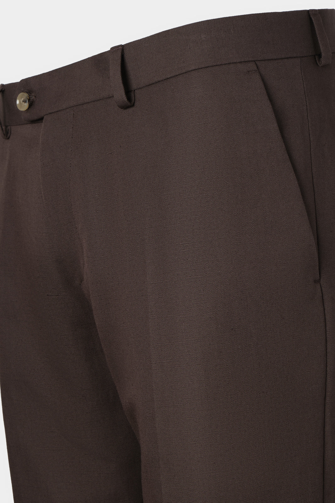 Pantalon coton et lin - Marron - Image 2