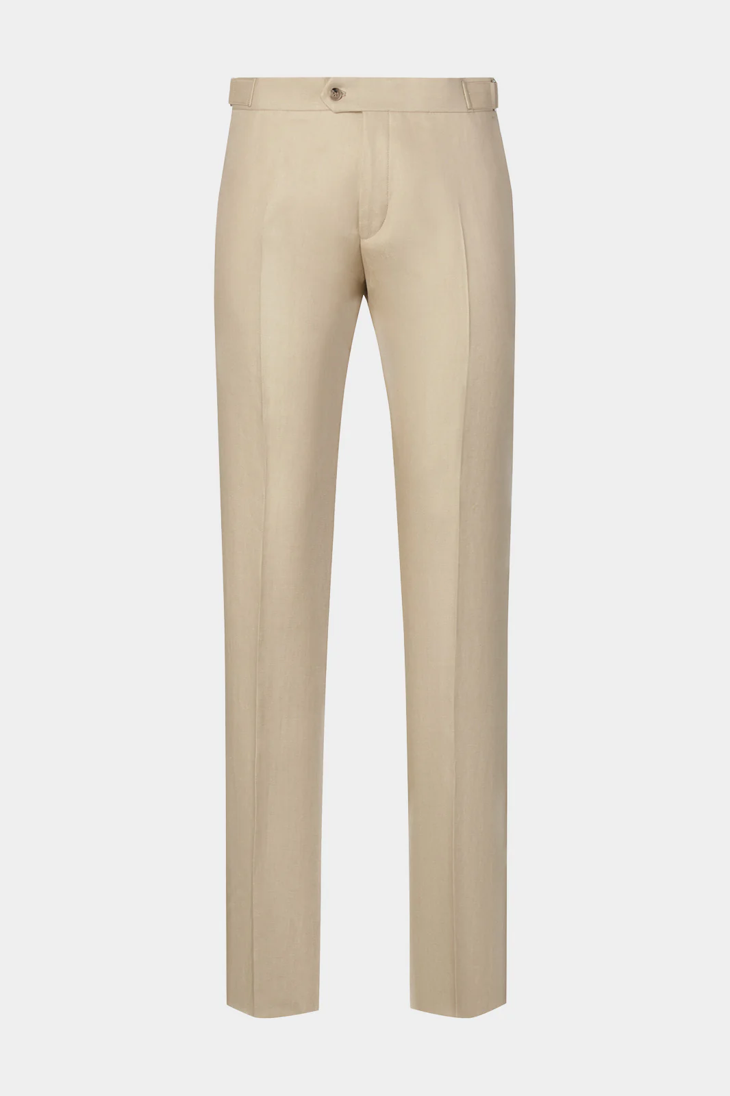 Pantalon en lin à patte de serrage - Beige