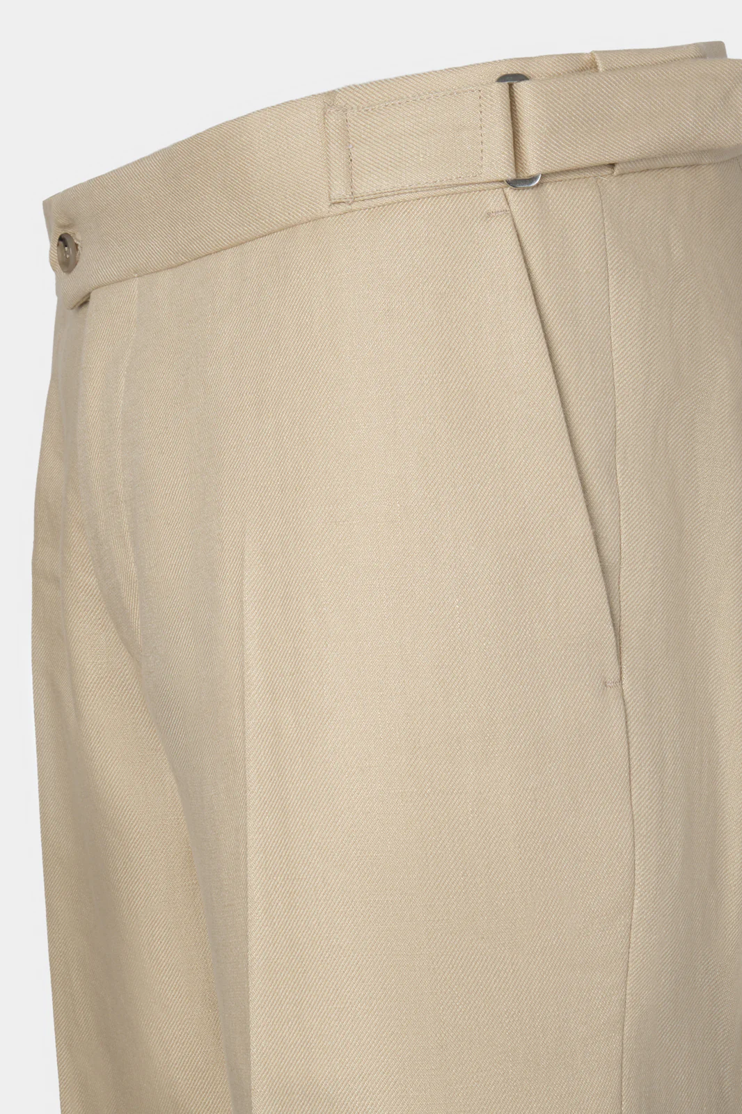 Pantalon en lin à patte de serrage - Beige - Image 2