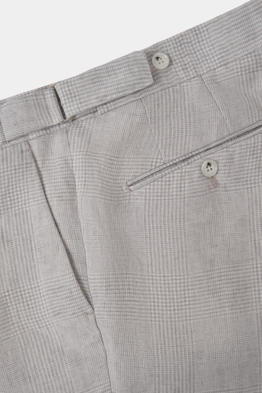 Pantalon à patte de serrage Prince de Galles - Gris - Image 2