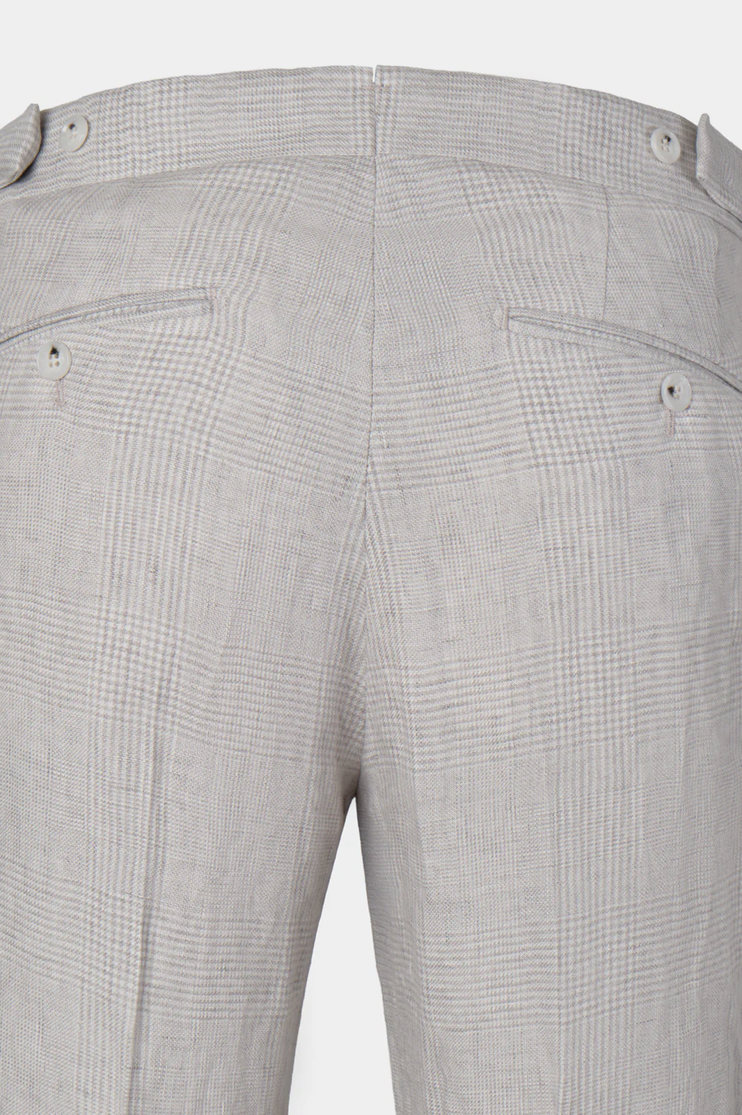 Pantalon à patte de serrage Prince de Galles - Gris - Image 4