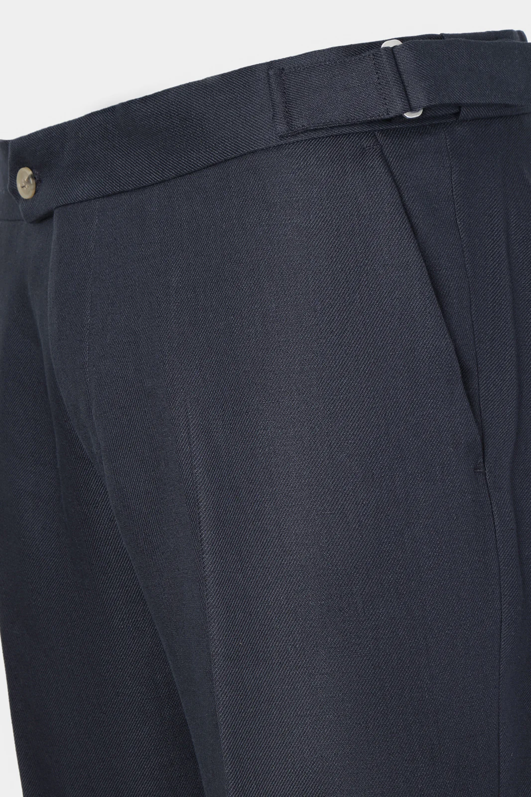 Pantalon en lin à patte de serrage - Marine - Image 2