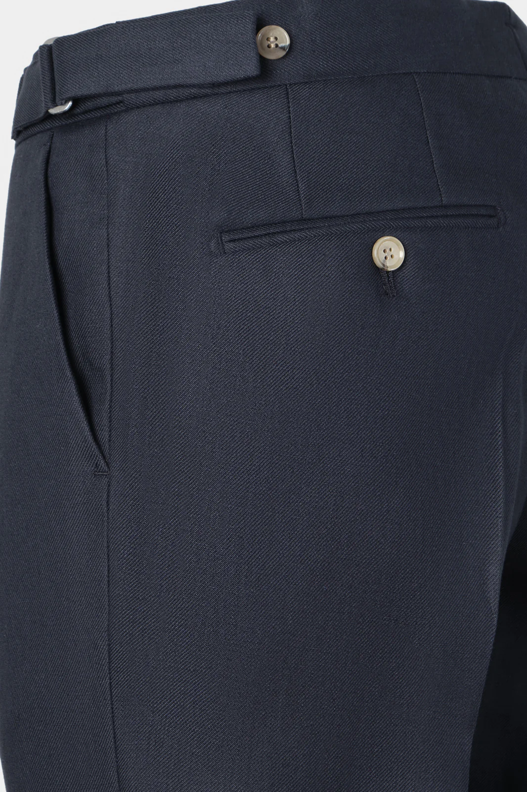 Pantalon en lin à patte de serrage - Marine - Image 4