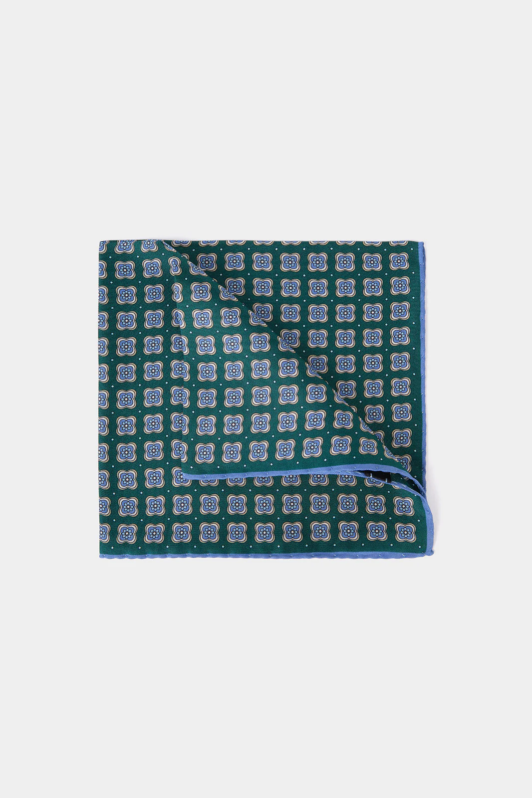 Pochette fond vert Ă motif floral