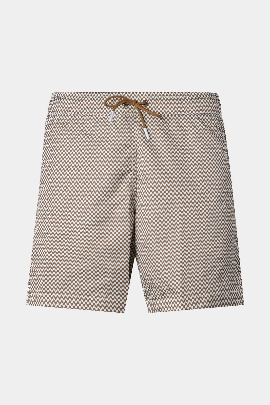 Short de bain marron Ă motif vague
