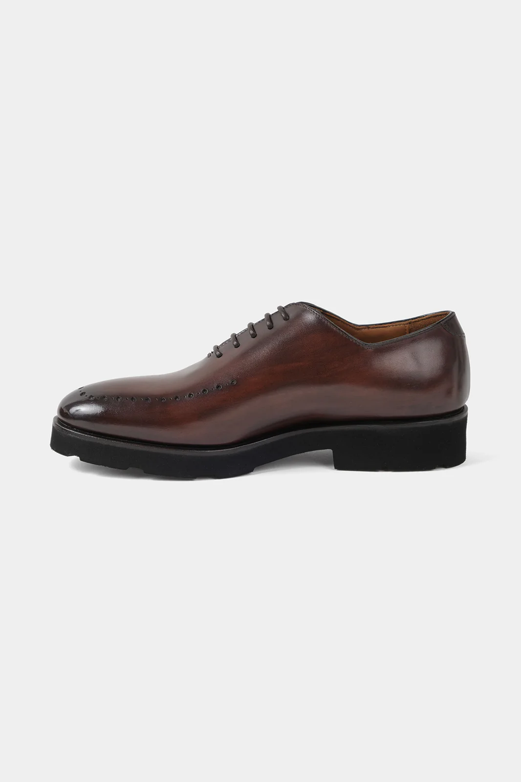 Souliers à lacets patiné avec œillets - Marron - Image 3