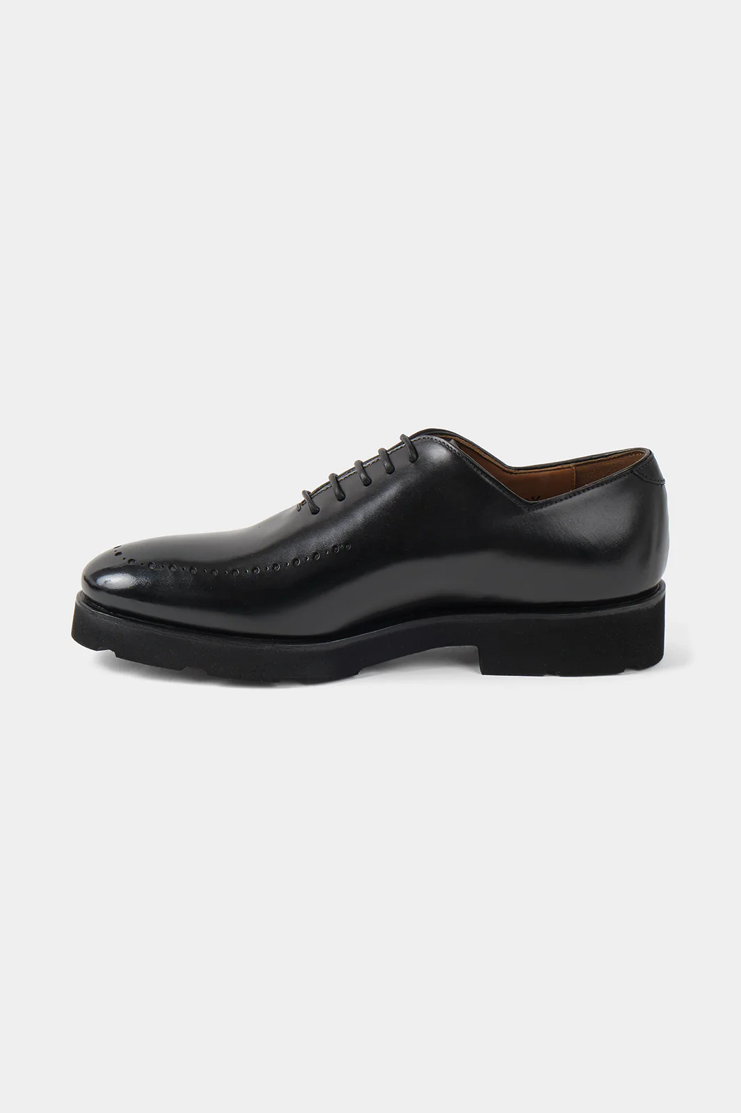 Souliers à lacets patiné avec œillets - Noir - Image 4