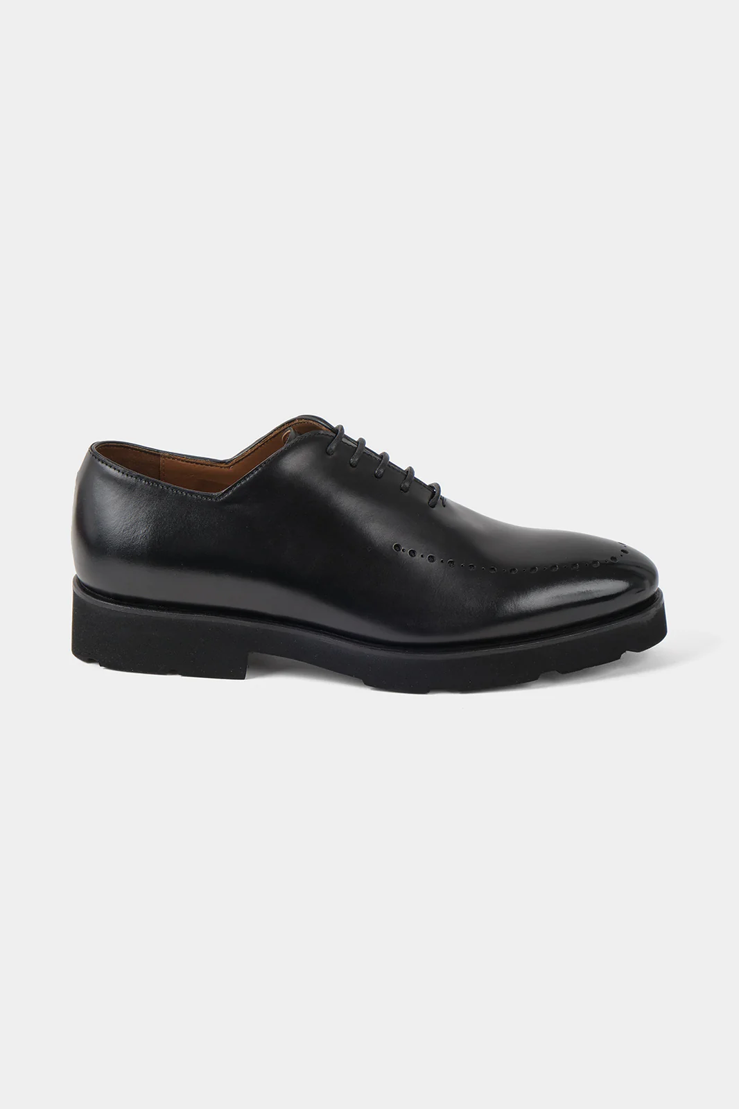 Souliers à lacets patiné avec œillets - Noir - Image 5